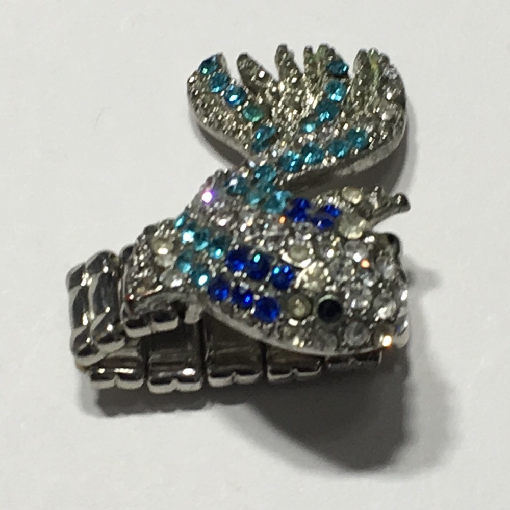 Vintage Fish Rhinestone Stretchable Ring - Picture 3 of 8
